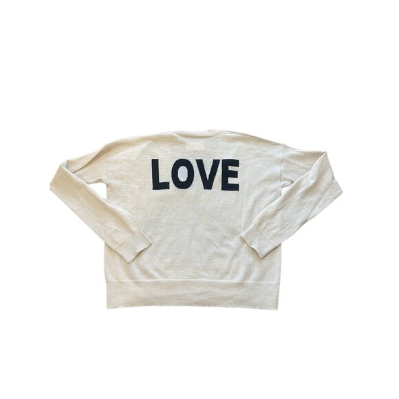 Zadig & Voltaire cream cashmere live distressed sweater - Picture 1 of 5